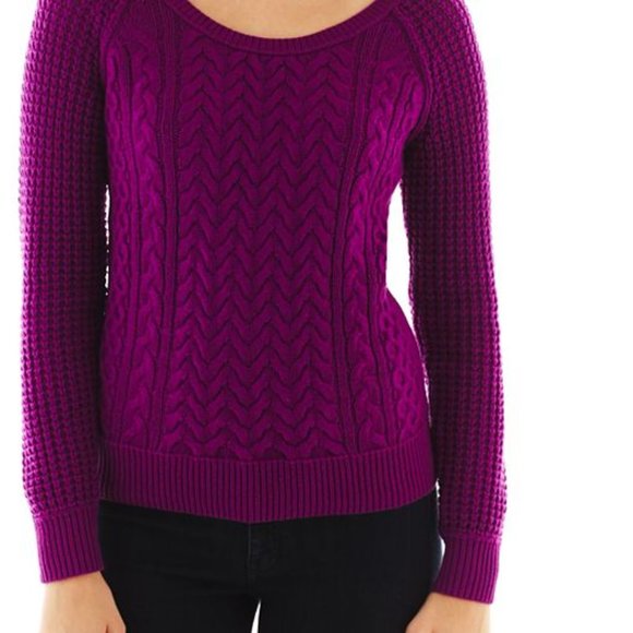 a.n.a Madrid Purple Cable Knit Sweater - XL - Picture 3 of 3
